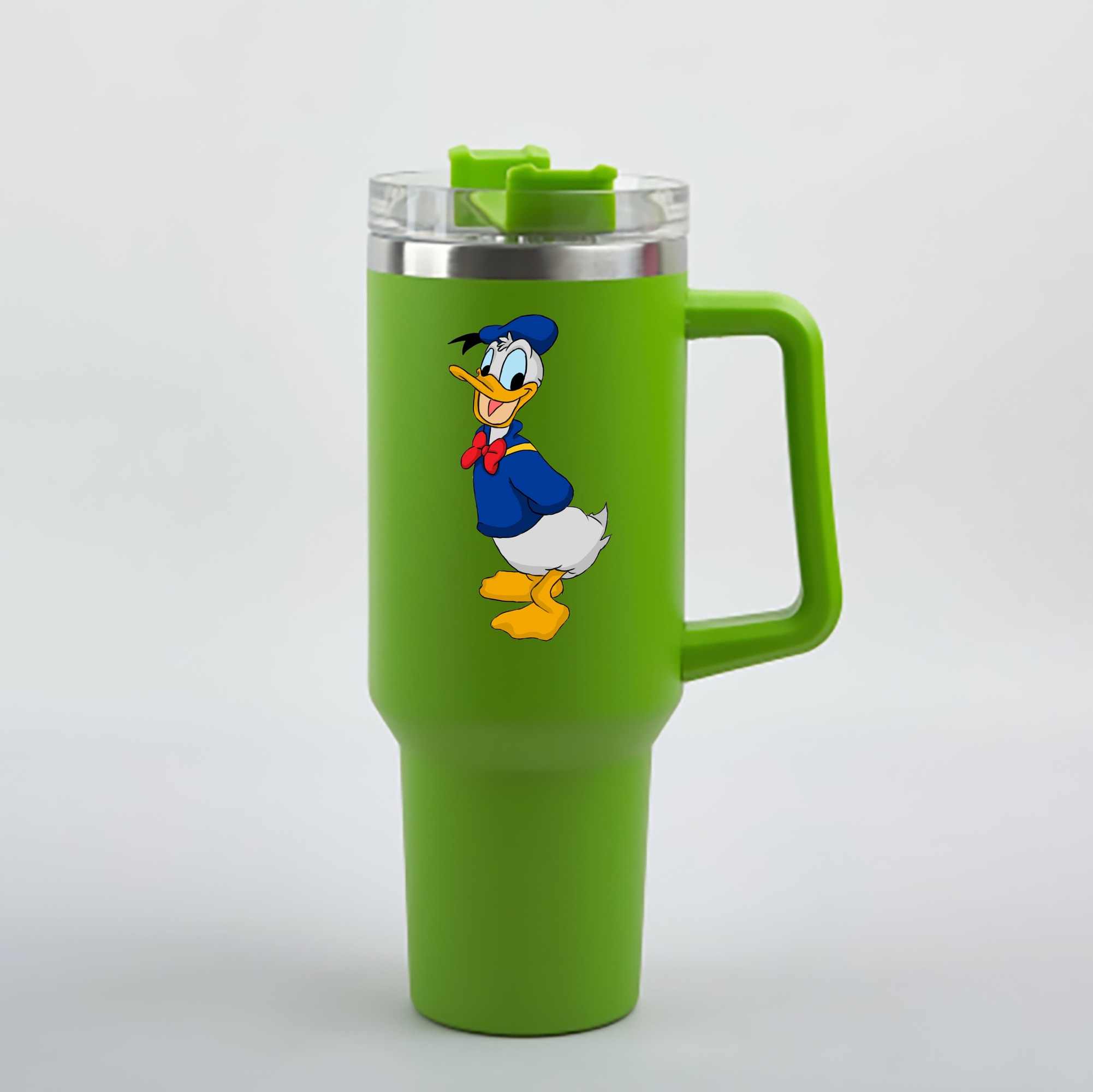 （画像用） ミッキーマウス Mickey Mouse 1200mL車用タンブラー - クリスタルステッカー（プラスチックストロー付き）